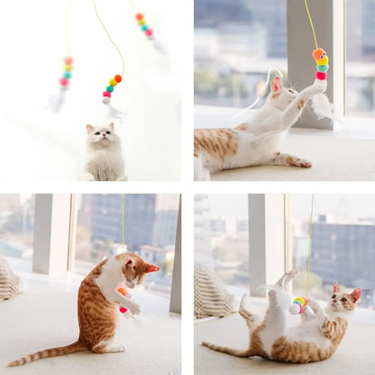 Interactive Telescopic Cat Toy with Bell